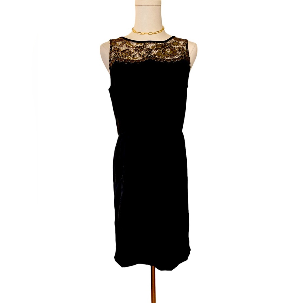 Loft Black and Gold Dress